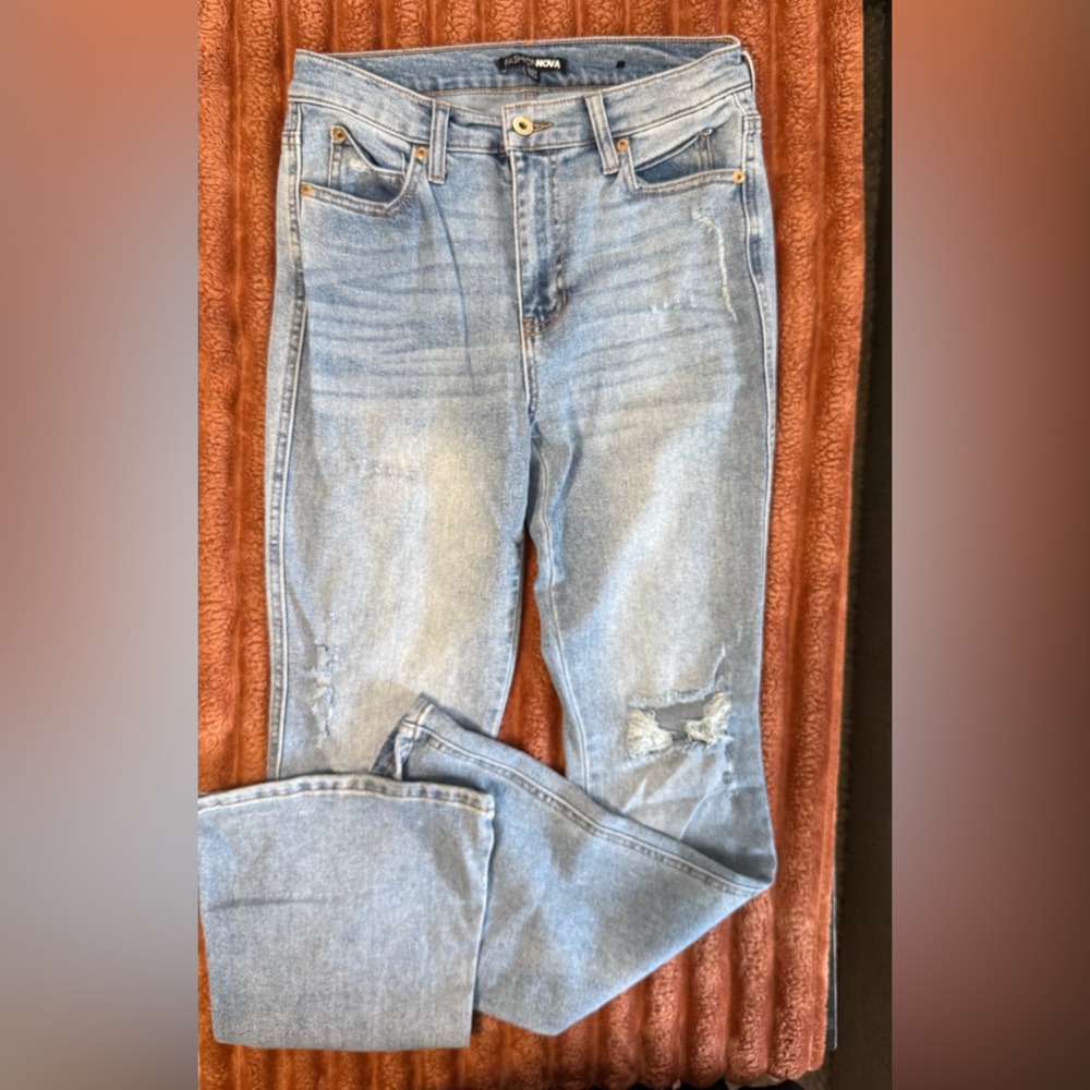 Fashion Nova Blue Flare Wide Leg Jeans